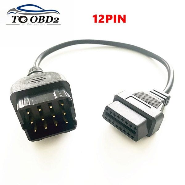 

diagnostic tools for gaz 12pin to obd2 obdii 16pin male female heavy duty truck cable 12 pin obd connector adapter
