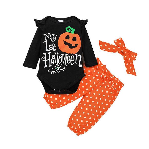 

halloween infant clothing sets girls outfits baby clothes autumn winter cotton long sleeve romper jumpsuit pants costume headbands 2pcs b827, White