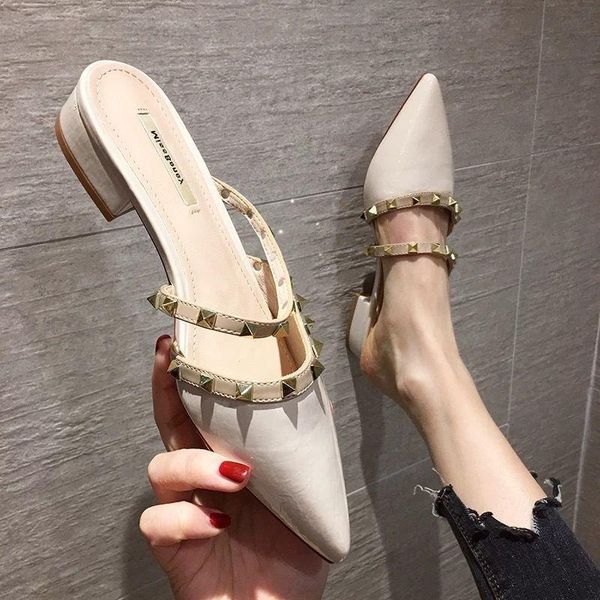 

dress shoes pointed toe pearl high heels female fashion rivets gladiator sandals paillette the thin breathable women pumps, Black