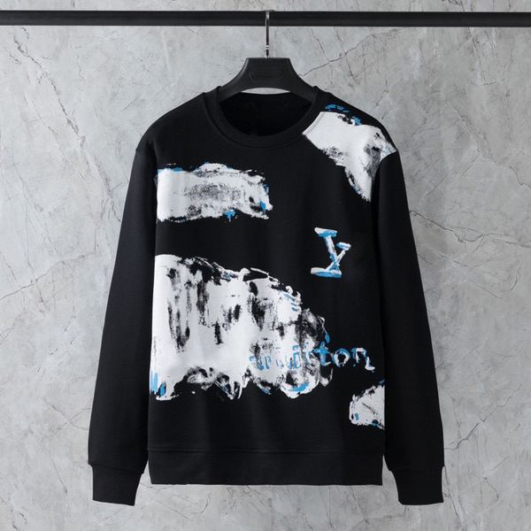 

Men Women Couple Sweatshirts Autumn Winter Warm Streetwear Casual Loose Letter print Pullover Sweatshirts, Black