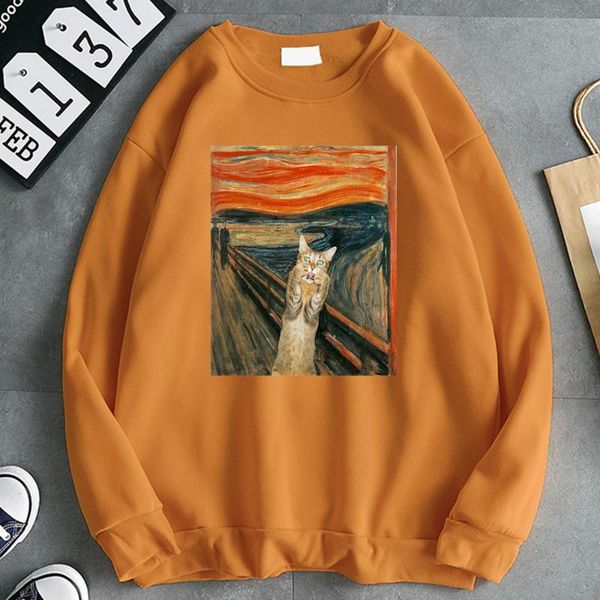 

men's hoodies & sweatshirts vintage oil painting print hoodie autumn loose pocket man sweatshirt harajuku anime tracksuits male streetw, Black