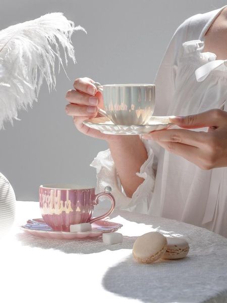 

mugs pearl mug ceramic european luxury exquisite coffee cup and saucer set afternoon tea concentrated english cl51301