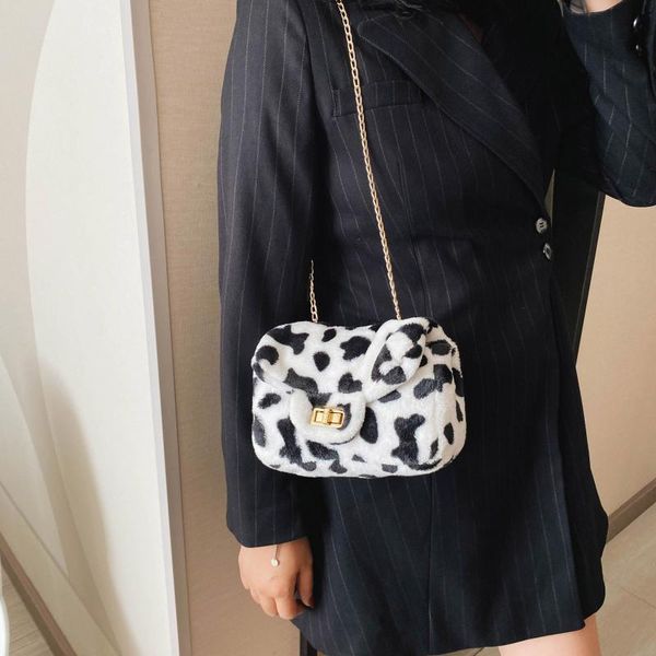

fashion milk cow print women underarm baguette handbags vintage pu leather girls shoulder messenger bags armpit bag#g30 duffel