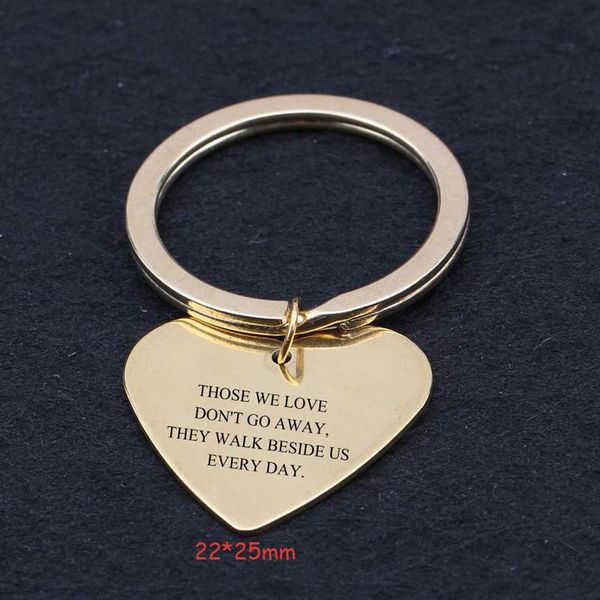 

keychains beautiful heart keychain engraved those we love don't go away they walk beside us every day sympathy key ring holder charm ta, Silver