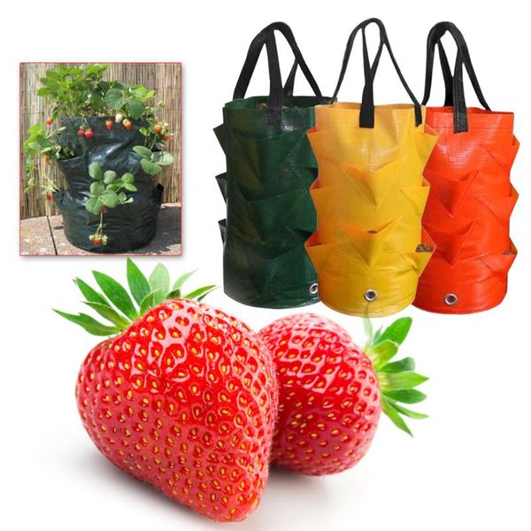 

strawberry planting growing bag 3l multi-mouth container bags grow planter pouch root bonsai plant pot garden supplies planters & pots