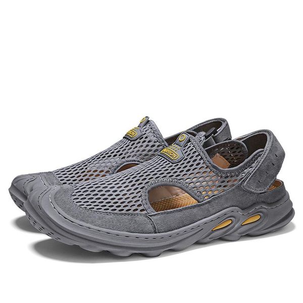 

sandals shoes mesh beach slides fashion casual male men 2021 comfortable running sandalias slippers work flip man playa, Black