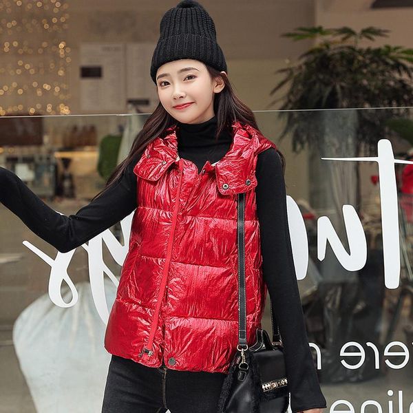 

women's vests women winter 2021 fashion padded warm sleeveless vest female casual waistcoat feminine coat lady elegant coats 1901lw1056, Black;white