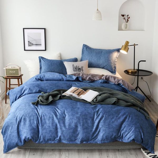 

bedding sets 3pcs northern europe 200x220cm home textile polyester simple bedclothes double duvet cover pillowcase no bedsheet