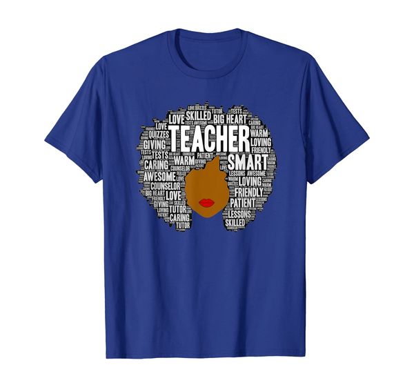 

natural hair afro t-shirt for african american teachers, White;black
