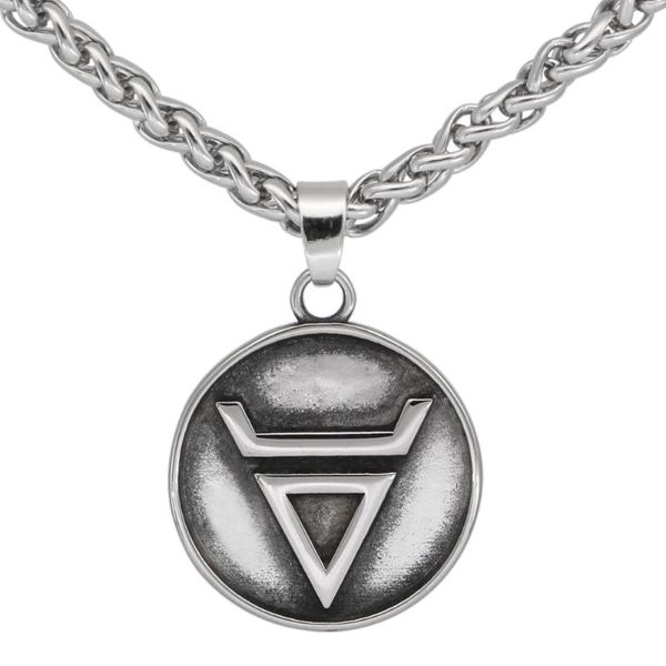 

pendant necklaces stainless steel slavs veles amulet with valknut gift bag, Silver