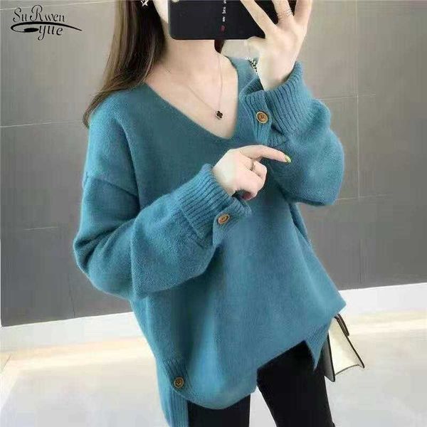 

spring winter plus size women sweaters and pullovers cashmere sweater women v-neck loose korean christmas sweater jumper 11843 210527, White;black