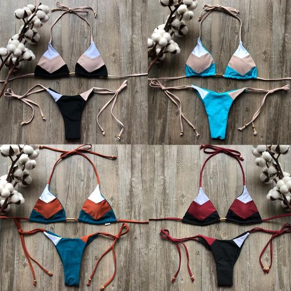 

women's swimwear bikini feshion womens set stamp sport push-up padded swimsuit women tankini biquini #g2, White;black