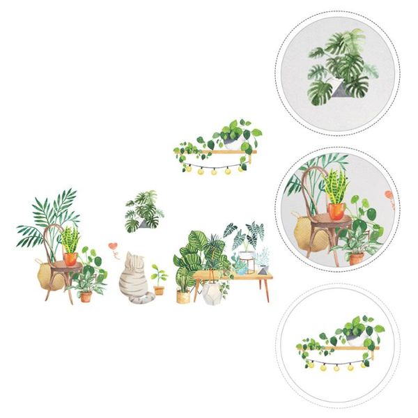 

window stickers 1 set tropical plant theme wall decal practical decorative