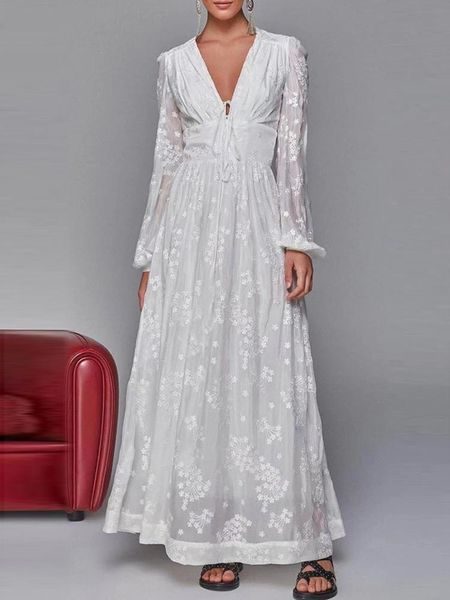 

casual dresses heavy craftsmanship, embroidery, flowers, solid color, v-neck, drawstring, high waist, dress, spring style, loose, tutu skir, Black;gray