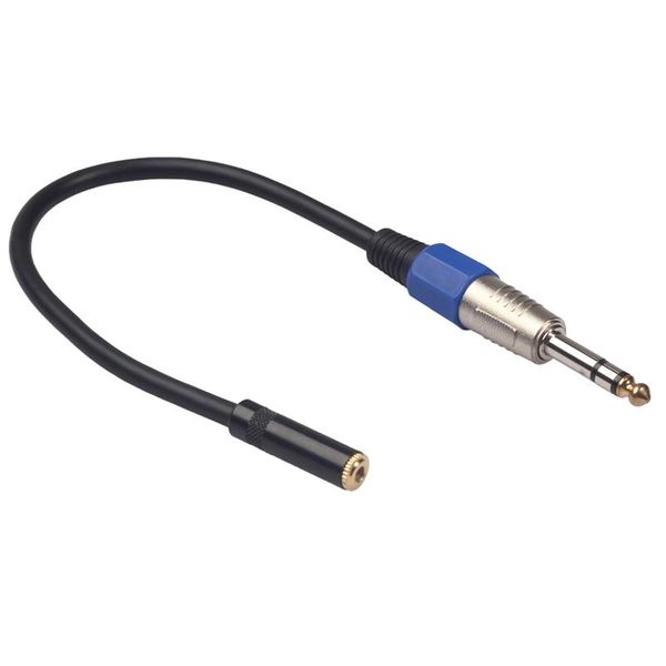 

audio cables & connectors 6.35mm male to 3.5mm female extension cable 1/4 inch stereo plug trs 1/8 jack socket for headphone amplifiers 30cm