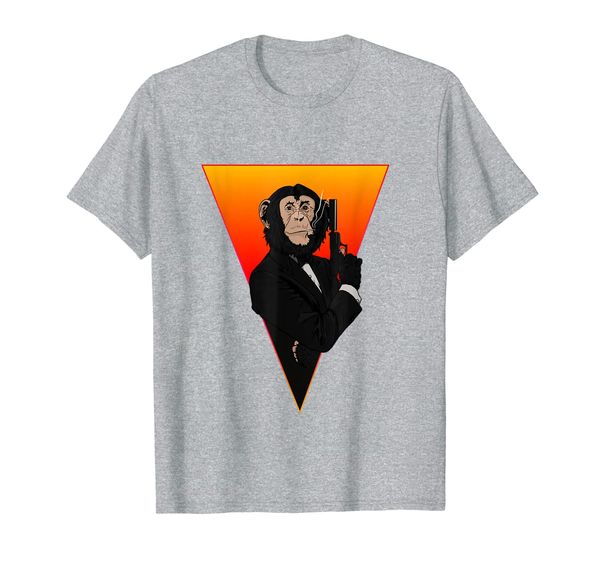 

cool agent monkey face gift idea for monkeys chimpanzee t-shirt, White;black