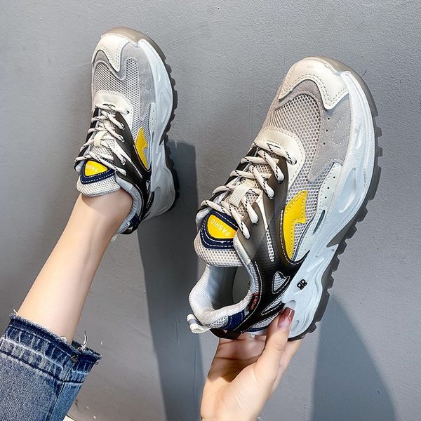 

spring new ladies casual shoes fashion wear-resistant shoes light shoes increased wear-resistant breathable color matching, Black