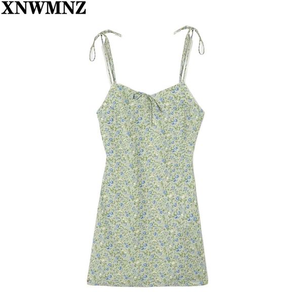 

summer dress women vintage green floral print mini women's retro side zipper es spaghetti straps vestidos 210520, Black;gray