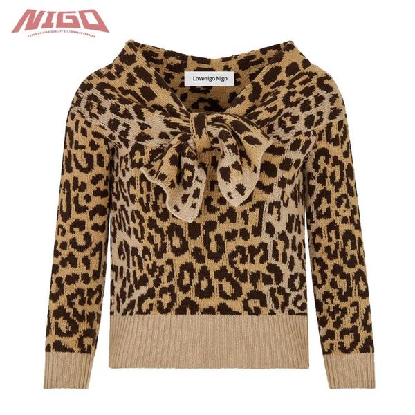 

women's sweaters nigo ms 21ss tie collar sweater #nigo55524, White;black