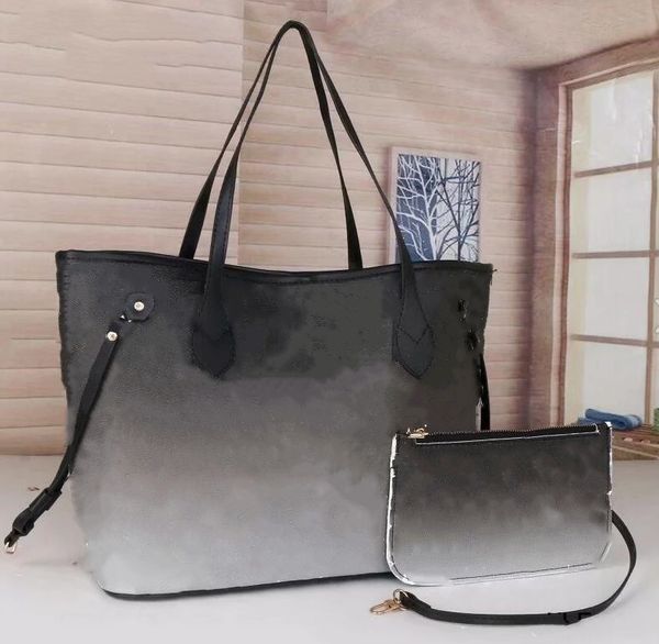 

2pcs set bag designer womens handbags flower ladies composite tote pu leather clutch shoulder bags female purse with wallet