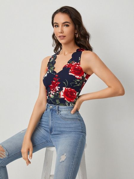 

floral print tank crop n7xk#, White