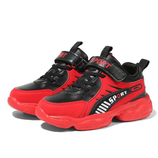 

sneakers children boy shoes baby walking non-slip youth casual kids fashion sport, Black;red