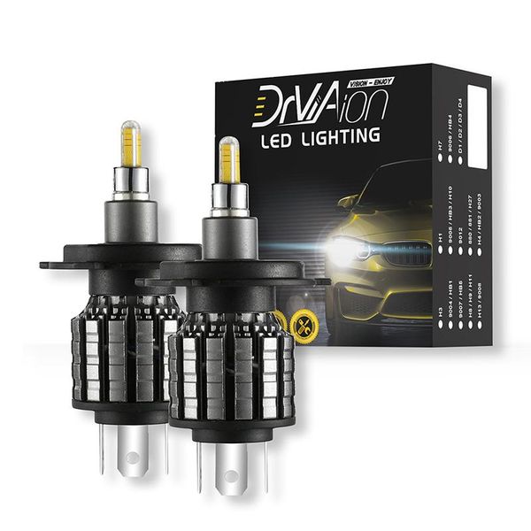 

car headlights 2pcs 72 chips 4 sides h4 led lamp headlight bulbs headlamp 6000k