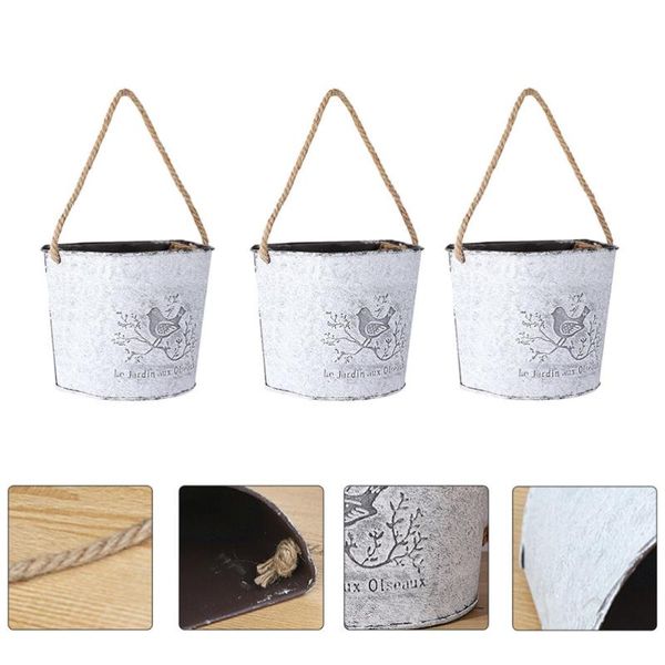 

planters & pots 3pcs indoor decorative flowerpots flower holders wall hanging