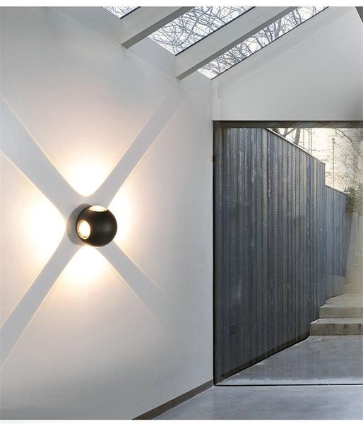 

outdoor wall lamps 4pcs waterproof lamp modern minimalist round ball cross led 8w home lighting aluminum