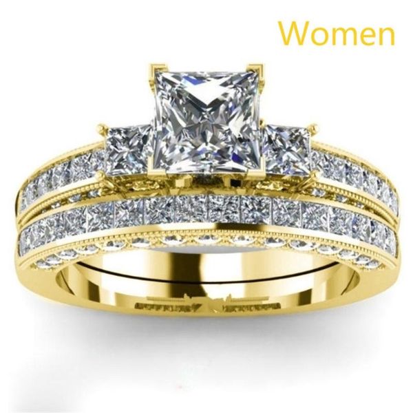 

wedding rings trend romantic luxury zircon ring female elegant holiday birthday gift anniversary party jewelry wholesale, Slivery;golden