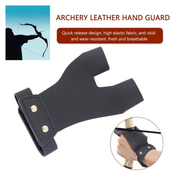 

wrist support 1pcs archery hand guard leather finger protector 2 protective glove protectection accessories 2021, Black;red