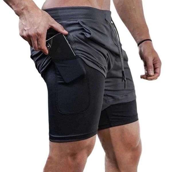 

2021 summer running shorts men 2 in 1 sports jogging fitness shorts training quick dry mens gym men shorts sport gym short pants p0806, White;black