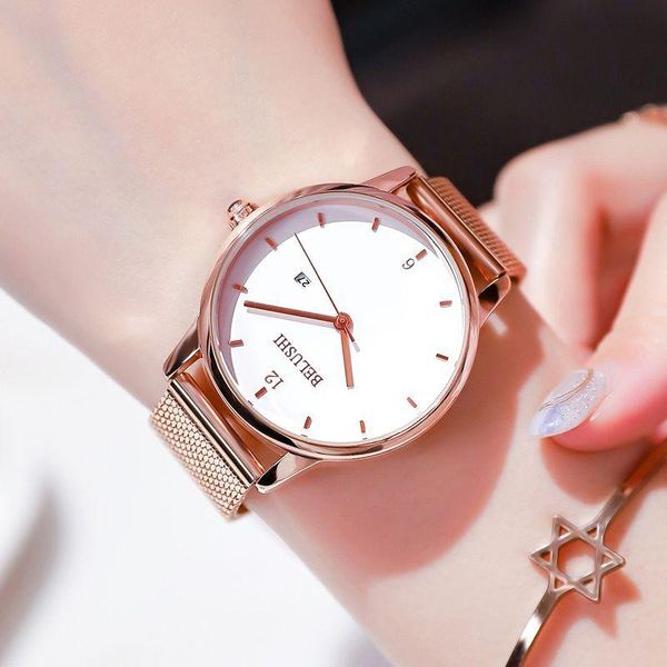 

wristwatches watches women ins fashion simple quartz wristwatch woman calendar waterproof leather wrist watch elegant lady female clock, Slivery;brown