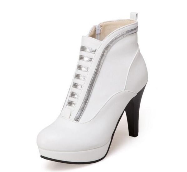 

boots zapatos mujer fashion women shoes woman high heels pumps autumn winter ladies ankle plus size 26-62 byb16111, Black