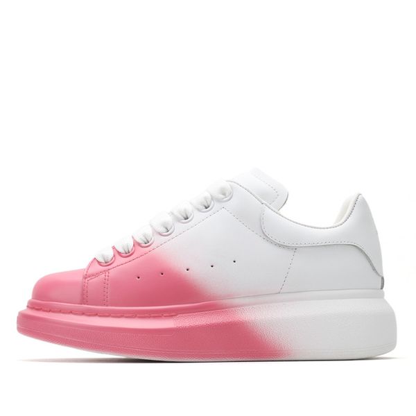 

[with box] fashion men shoe designer women leather lace up platform oversized sole sneakers white black mens womens luxury velvet suede casu