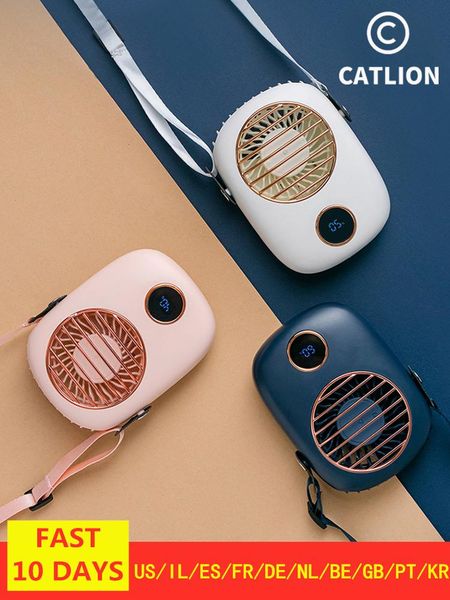 

electric fans neck fan portable mini usb handheld 5v cooler rechargeable ventilador outdoor travel silent small cooling led display