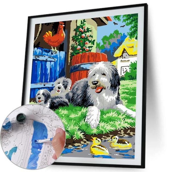 

paintings painting by numbers kit diy quiet animals canvas oil art picture ornaments home decoration for unique gift