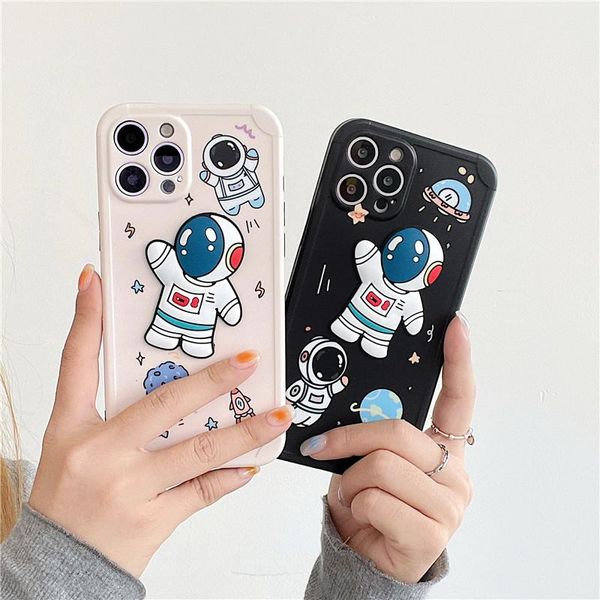 

cell phone pouches cute cartoon 3d stereo astronaut case for 12 11 pro max 7 8 plus se 2021 x xr xs soft silicone protection cover