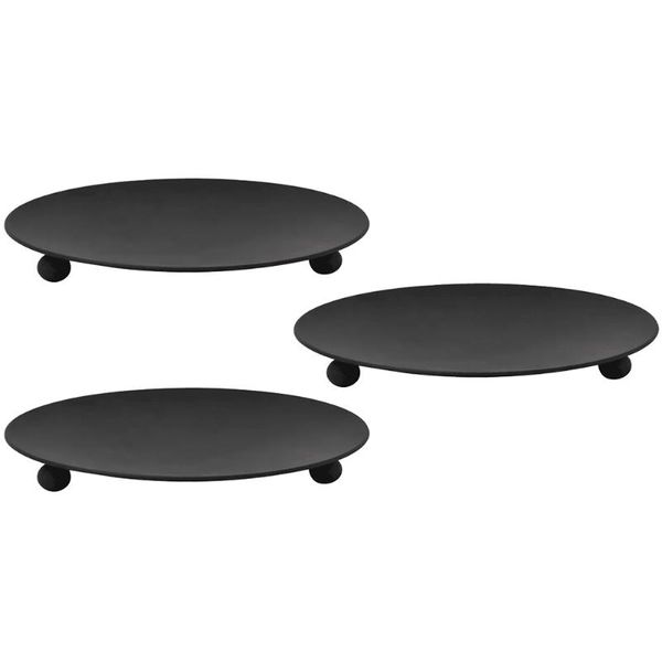 

candle holders 3pcs iron plate holder metal candlestick stand