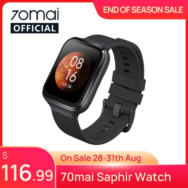 

70mai smart watch 70mai saphir watch bluetooth gps heart rate monitor 5atm resistance call reminder 70mai smartwatch xiaomig, Slivery;brown