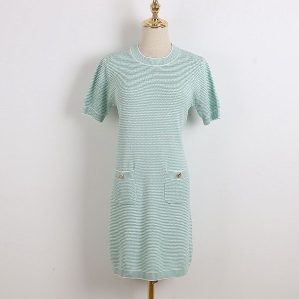 

casual dresses striped short-sleeved mini spring summer brand women mixed color plus size knitted o-neck vestidos okza, Black;gray
