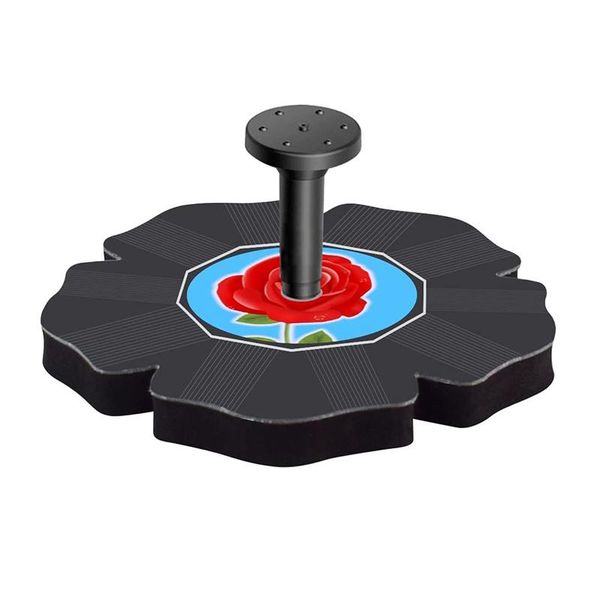 

solar power pump flower shape rose bird bath fountain brushless for garden and patio watering decorations