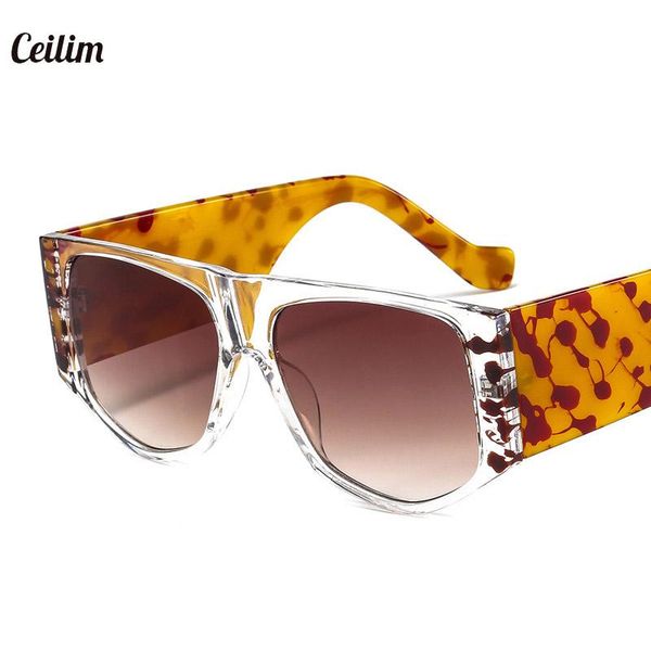 

sunglasses 2021 vintage luxury square sun glasses for men colorful blue ocean lens chic eyewear leopared plastic frame, White;black