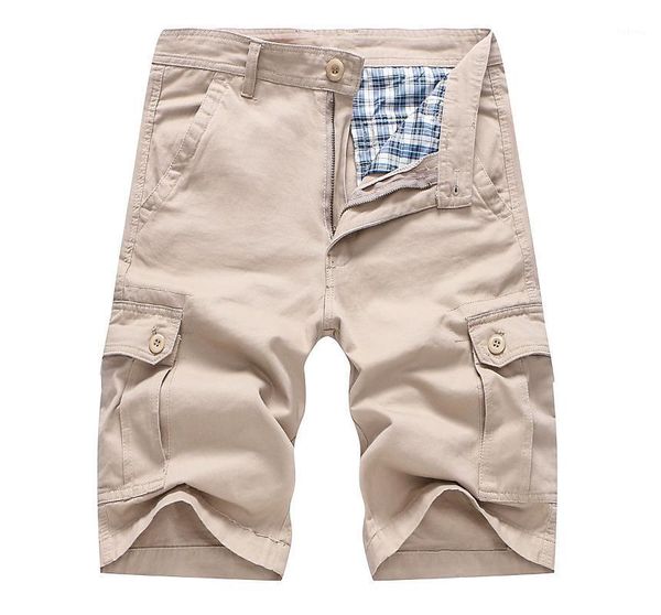 

men's shorts 2021summer loose capris half pants mid waist multi pocket overalls student casual outdoor solid, White;black