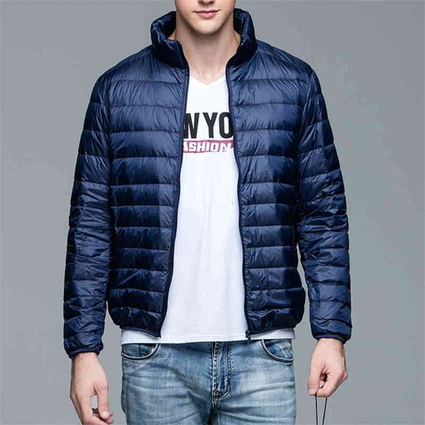 

men's packable puffer lightweight water-resistant jacket winter warm down jackets coat, Black