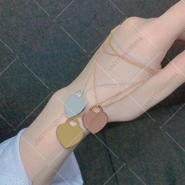 

chains s925women's sterlingsilvercharmjewelry3color love necklacependant clavicle chain original sweet fashion wedding accessories gift, Silver