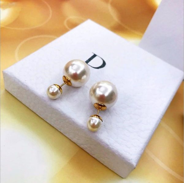 

studs earrings d jia di 2021 letter pearl for women, Golden;silver