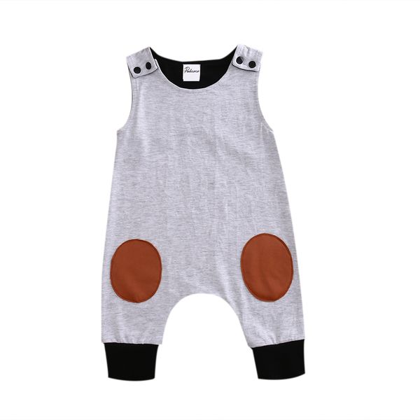 

toddler baby boy clothes solid sleeveless rompers, White