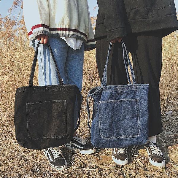 

shoulder bags washed denim canvas women bag fashion handbag casual versatile shopping handbags for
