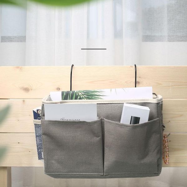 

canvas bedside hanging pocket storage bag bedroom magazine pouch diaper caddy toy holder baby tissue box home organizer boxes & bins